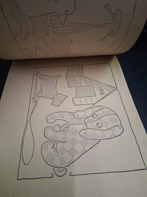 Playroom Children's Wet A Brush Painting Book 1944 Saalfield Vintage - Thumbnail 4
