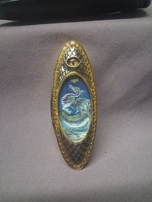 RARE Collectible Ornate Dragon Clasp Folder Knife - Thumbnail 3