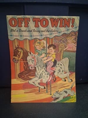Hi Soldier WWII Children's Wet A Brush Painting Book 1944 Saalfield Vintage - Thumbnail 5