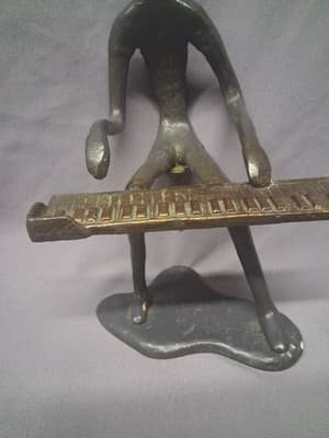 Danya B. Leisure Piano Playing Bronze Sculpture - Thumbnail 3