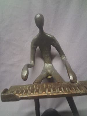 Danya B. Leisure Piano Playing Bronze Sculpture - Thumbnail 2