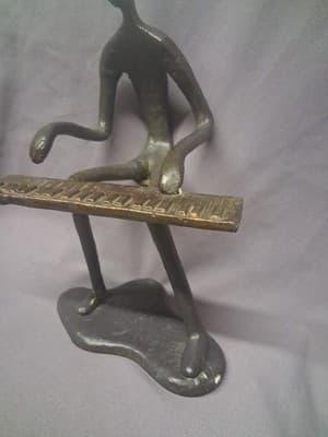 Danya B. Leisure Piano Playing Bronze Sculpture - Thumbnail 4