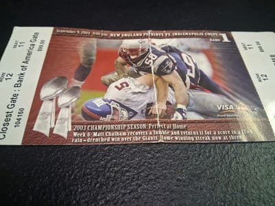 Patriots Vs Colts Ticket September 9th 2004 Game 1 - Thumbnail 3