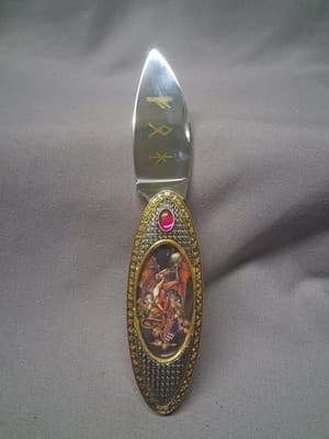 RARE Collectible Ornate Dragon Clasp Folder Knife - Thumbnail 4