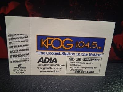 Bill Graham Grateful Dead Ticket Stub Shoreline Amphitheatre Oct 2, 1988 - Thumbnail 2