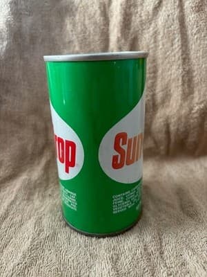 NEAR MINT 1970s era SUN-DROP Old Straight Sided Pull Tab Soda Pop 12 oz. Can - Thumbnail 2