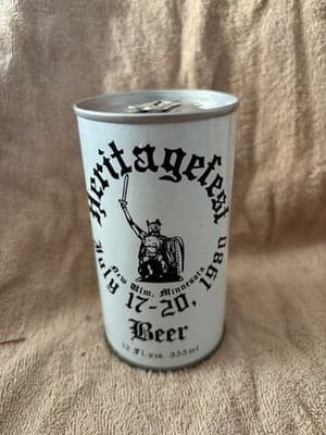 HERITAGE 1980 BEER BREWING PULL TAB BEER CAN GREAT CONDITION ALE VIKINGS - Thumbnail 2