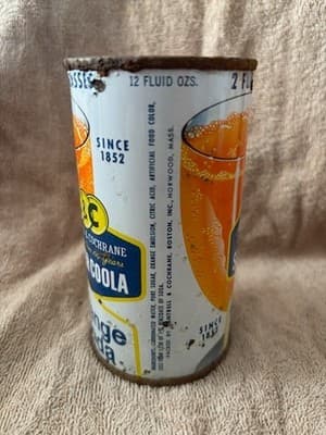 Empty Top Opened 12oz C & C Super Coola Orange Soda Flat Top - Thumbnail 2
