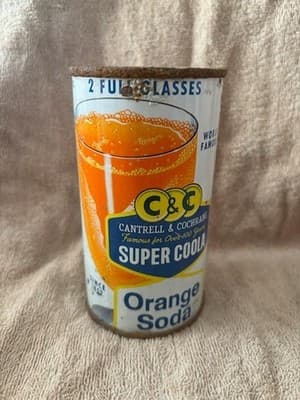 Empty Top Opened 12oz C & C Super Coola Orange Soda Flat Top - Thumbnail 3
