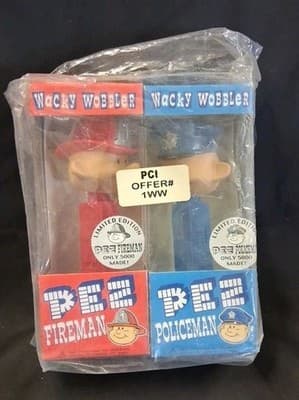 Funko Wacky Wobbler Fireman & Policeman Pez Bobbleheads - Set of 2 -5000 ea.