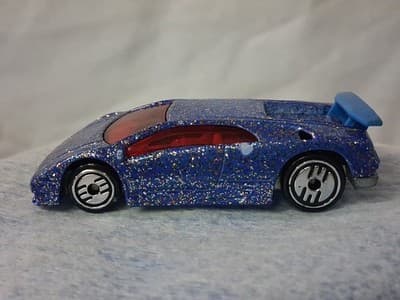 Vintage 1990 Hot Wheels Purple Glitter Lamborghini Diablo Ultra Hot Wheels 1:64 - Thumbnail 3