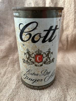 Cott Extra Dry Ginger Ale Flat Top That Was Cut For A Lighter Can 12 Oz. 1950'S - Thumbnail 4