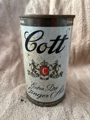Cott Extra Dry Ginger Ale Flat Top That Was Cut For A Lighter Can 12 Oz. 1950'S