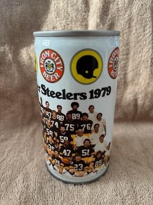 IRON CITY PITTSBURG STEELERS FOOTBALL 1979 SS PULL TAB TEST BEER CAN #79-39 - Thumbnail 4