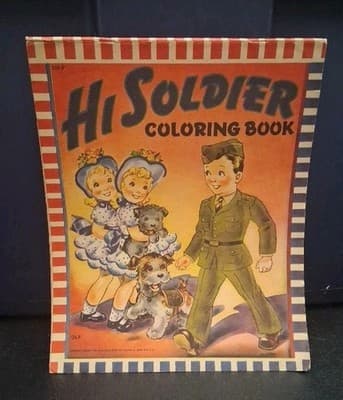 Vintage Coloring Book 1944 Hi Soldier