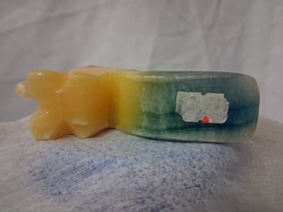 Hand Carved Stone Color Tie Dyed Tropical Toucan Bird Figurine - Thumbnail 8