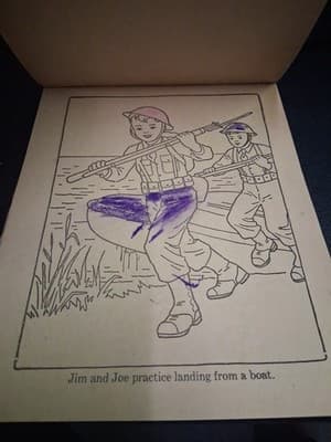 Vintage Coloring Book 1944 Hi Soldier - Thumbnail 4