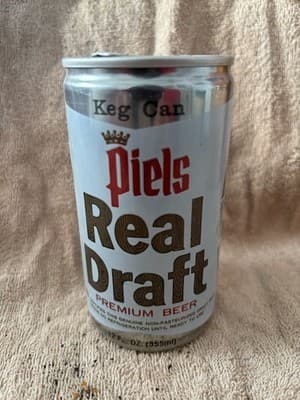 Piels Real Draft Premium Beer 12 Oz Keg Can Piel Bros Vintage VTG Man Cave...