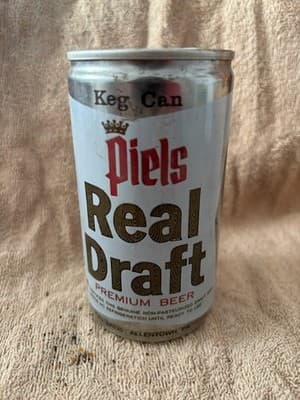 Piels Real Draft Premium Beer 12 Oz Keg Can Piel Bros Vintage VTG Man Cave... - Thumbnail 3