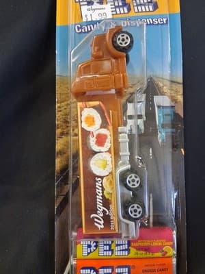 PEZ Wegmans Chicken On Trailer Brown Cab Brown Truck Hauler Semi 2009 NOC - Thumbnail 2