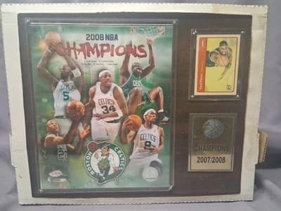 2008 NBA Champions Boston Celtic Framed Plaque With NBA Card Fan Portrait Nice!