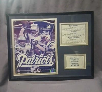 2003 New England Patriots NFL Photo Plaque- Tom Brady, Big 3, Custom Portrait!!!