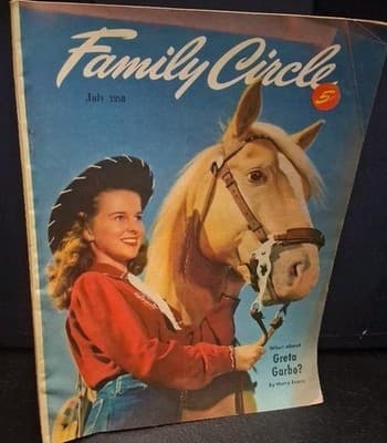 Lot Family Circle Magazine July 1948 & July 1950 Rodeo Color Home Canning Garbo