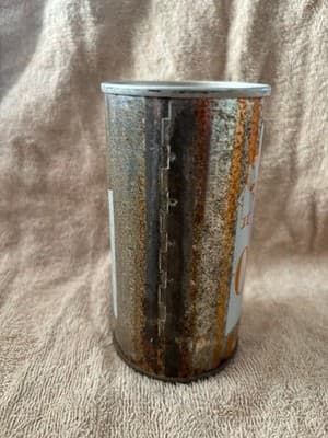 Metro Orange Soda can, EMPTY 10oz Soda Pop CAN from Canada, Montreal, Quebec - Thumbnail 4