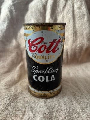 VTG Rare Cott Quality Sparkling Cola Soda Punch Top Tin Can Manchester NH USA