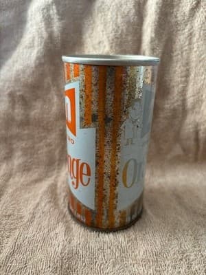 Metro Orange Soda can, EMPTY 10oz Soda Pop CAN from Canada, Montreal, Quebec - Thumbnail 2