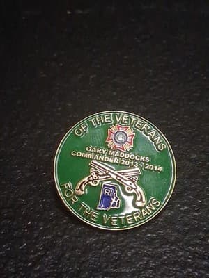 2013-2014 Veterans First RI Pin Gary Maddocks Commander - Thumbnail 2