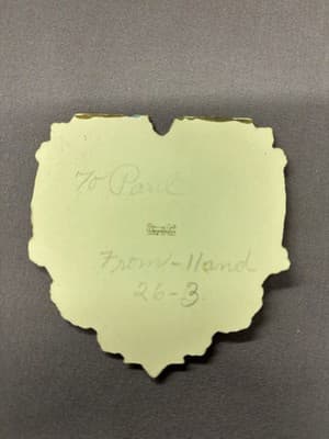 1920s Whitney Pretty Girl Rosy Cheek Ginger Gold Gilt Heart Valentine Love Card - Thumbnail 3