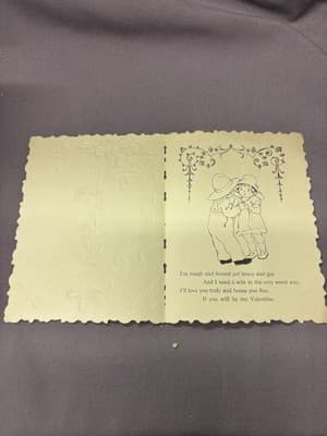 Large Antique 1900 Century Paper Lace VALENTINES CARD Die Cut Embossed Victorian - Thumbnail 2