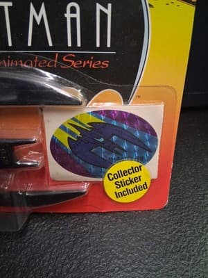 Batman The Animated Series Batplane Die Cast Metal Vehicle w/Sticker - Thumbnail 2
