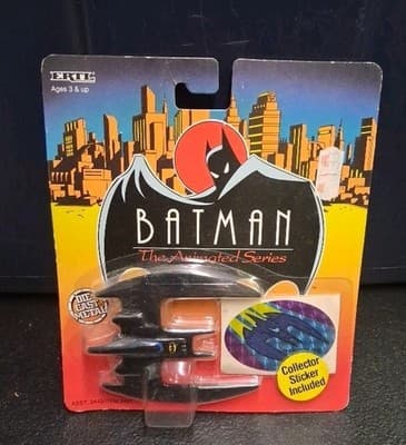 Batman The Animated Series Batplane Die Cast Metal Vehicle w/Sticker