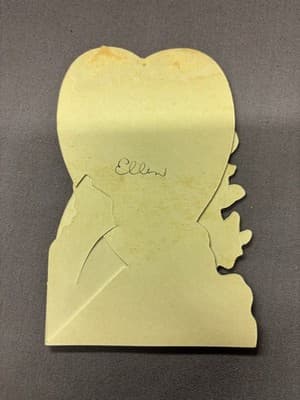 Vintage Valentines Day Card Mouse Ice Skating Skates Dates Rhyme Winter 1940s - Thumbnail 2