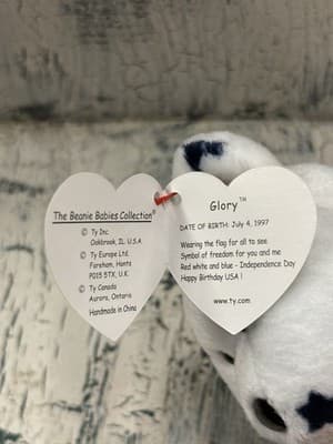 TY BEANIE BABY BEAR 1997 GLORY RED, WHITE, BLUE STARS BEAR - NEW WITH TAGS - Thumbnail 6
