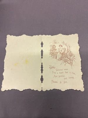 Vintage Valentine's Day Card With Love, Note Inside 1900s Love - Thumbnail 2