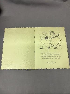 Vintage Valentine Card Whitney Made Embossed Die Cut - Thumbnail 3
