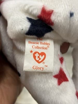 TY BEANIE BABY BEAR 1997 GLORY RED, WHITE, BLUE STARS BEAR - NEW WITH TAGS - Thumbnail 3