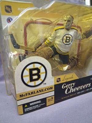 McFarlane Legends GERRY CHEEVERS Series 1 - Boston Bruins White Jersey Variant! - Thumbnail 3