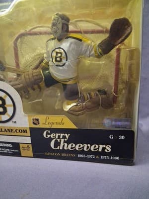 McFarlane Legends GERRY CHEEVERS Series 1 - Boston Bruins White Jersey Variant! - Thumbnail 2