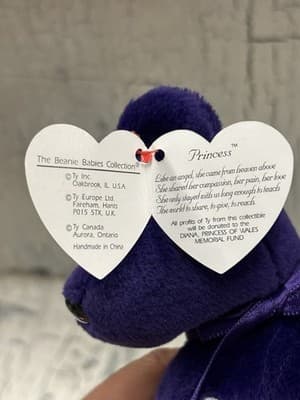 Ty Beanie Baby - PRINCESS Diana Bear 1997 RARE & RETIRED - Thumbnail 5