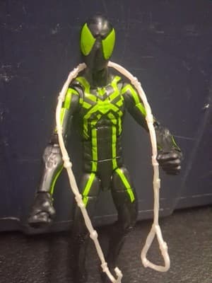 Marvel Legends Big Time Spider-Man 80th Anniversary Black & Green Action Figure - Thumbnail 7
