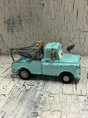 Mattel Disney Pixar Cars Mater Tow Truck Aqua Blue 1/55 Diecast Wrecker Used - Thumbnail 3