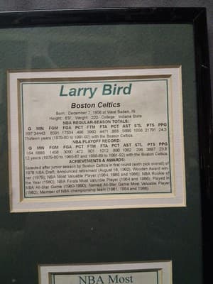 Larry Bird Commemorative Retro Display Piece HOF MVP Framed Collage - Thumbnail 5