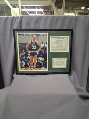 Larry Bird Commemorative Retro Display Piece HOF MVP Framed Collage - Thumbnail 2