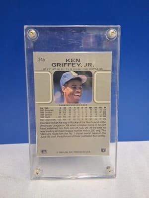 KEN GRIFFEY JR 1990 Leaf Baseball Card #245 Mariners HOF 2nd Year Card - Thumbnail 2