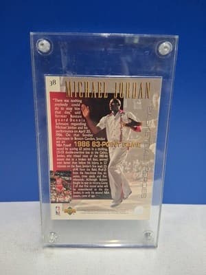 Michael Jordan 63 POINT GAME SPECIAL INSERT UPPER DECK CHICAGO BULLS CARD MINT - Thumbnail 2