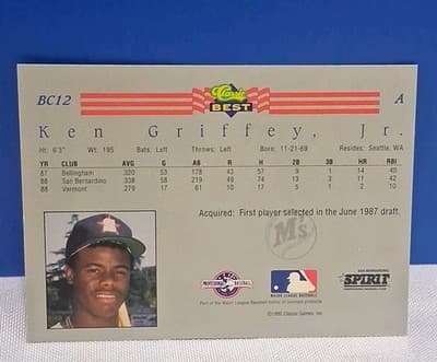 1992 Classic Best Minor League - Bonus Card Ken Griffey Jr #BC12 Red - Thumbnail 2